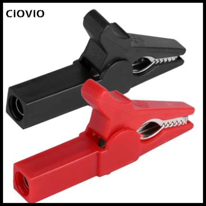 6 set each color 3 set 55MM Alligator clip + BANANA PLUG, test probe with 4mm Banana Plug Cable Clips
6 set each color 3 set 55MM Alligator clip + BANANA PLUG, test probe with 4mm Banana Plug Cable Clips