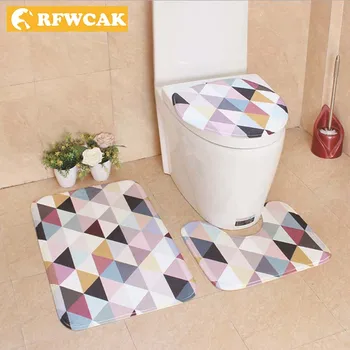 RFWCAK 3Pcs Geometric Flannel Non-Slip Absorbent Bathroom Carpet Set Pedestal Rug Lid Toilet Cover Bath Mat Bathroom Supplies
RFWCAK 3Pcs Geometric Flannel Non-Slip Absorbent Bathroom Carpet Set Pedestal Rug Lid Toilet Cover Bath Mat Bathroom Supplies