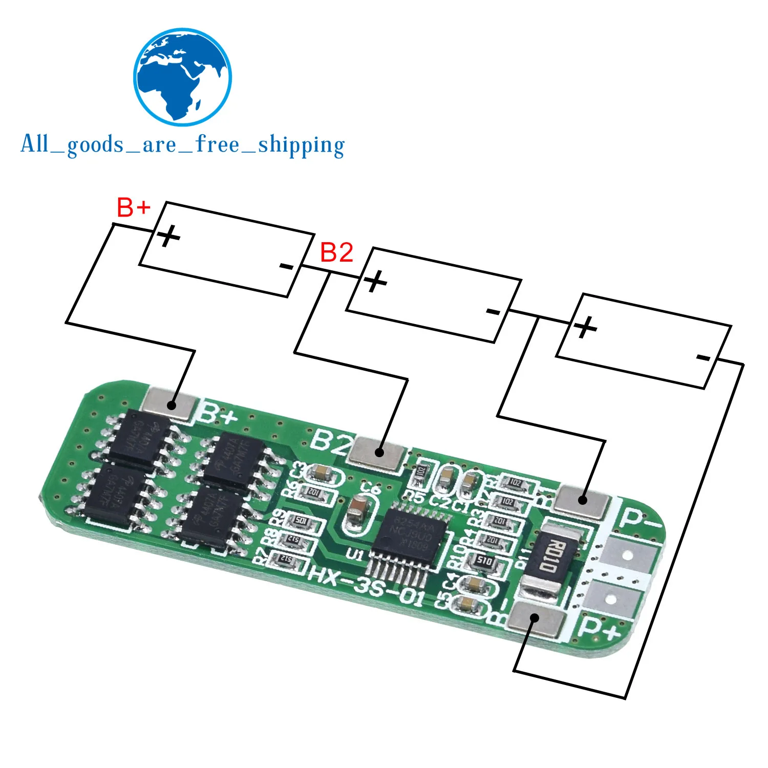 TZT 3S 6A Li-ion Lithium Battery 18650 Charger Protection Board Module 10.8V 11.1V 12.6V Wholesale
TZT 3S 6A Li-ion Lithium Battery 18650 Charger Protection Board Module 10.8V 11.1V 12.6V Wholesale