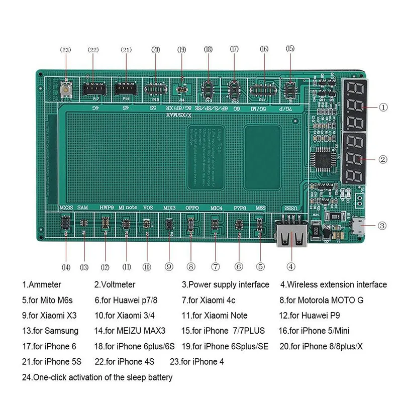 Fast Battery Tester Charger Phone Activation Board for iPhone X/8/8P Samsung JDH99
Fast Battery Tester Charger Phone Activation Board for iPhone X/8/8P Samsung JDH99