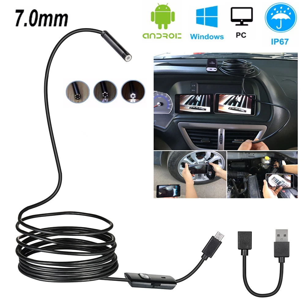 Android Endoscope Camera 7mm 1m/2m IP67 Waterproof Support OTG&UVC Smartphone HD Snake USB Endoscope
Android Endoscope Camera 7mm 1m/2m IP67 Waterproof Support OTG&UVC Smartphone HD Snake USB Endoscope