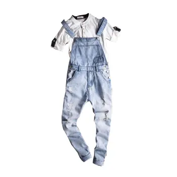 2019 New Male Suspenders New Casual Light Blue Denim Overalls Ripped Jeans Pockets Men's Bib Jeans Boyfriend Jumpsuits Size 6XL
2019 New Male Suspenders New Casual Light Blue Denim Overalls Ripped Jeans Pockets Men's Bib Jeans Boyfriend Jumpsuits Size 6XL