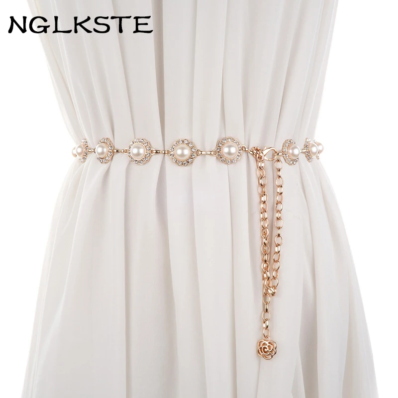 NGLKSTE Fashion women's belts artificial pearls metal chains dresses belts Ms. clothing Cummerbund high quality Ladies belt
NGLKSTE Fashion women's belts artificial pearls metal chains dresses belts Ms. clothing Cummerbund high quality Ladies belt