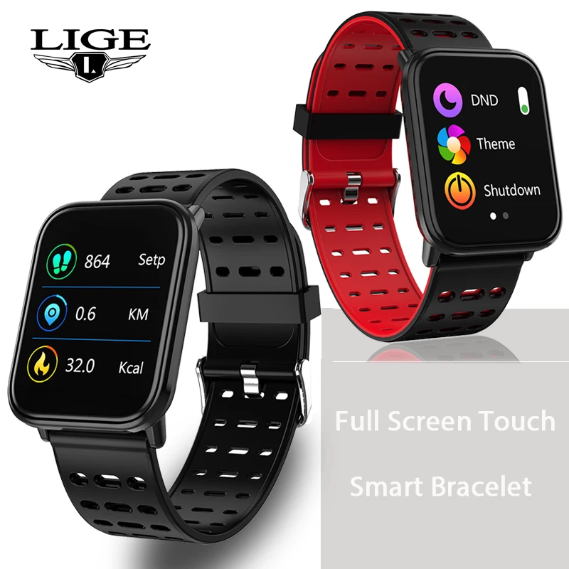 LIGE Full Screen Touch Smart Bracelet Fitness Tracker Heart Rate Blood Pressure Monitor Sport Watch Smart Band for Android IOS
LIGE Full Screen Touch Smart Bracelet Fitness Tracker Heart Rate Blood Pressure Monitor Sport Watch Smart Band for Android IOS
