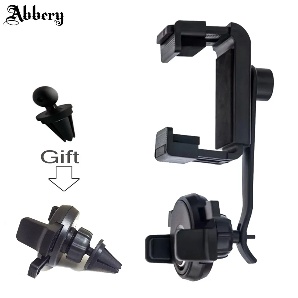 

Abbery Universal 360 Degree Car Rearview Mirror Mount Holder Stand Cradle For iphoneX Cell Phone GPS Smart Mobile Cellphone Safe
