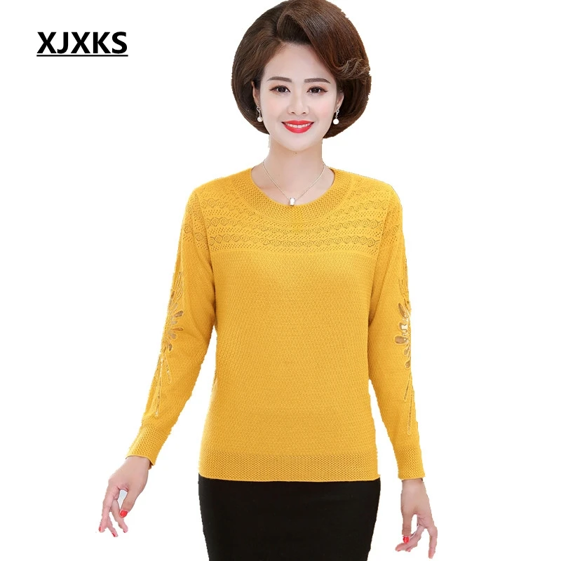 XJXKS Womens Wool Sweaters 2019 O-Neck Long Sleeve Pullover Plus Size Sweater Fall Fashion Elegant Pullovers Women Sweater
XJXKS Womens Wool Sweaters 2019 O-Neck Long Sleeve Pullover Plus Size Sweater Fall Fashion Elegant Pullovers Women Sweater