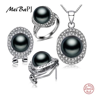 MeiBaPJ 925 Silver Top Quality 100% Genuine Black Freshwater Pearl Pendant Necklace Earrings Ring Jewelry Sets For Women TZ-004Y 
MeiBaPJ 925 Silver Top Quality 100% Genuine Black Freshwater Pearl Pendant Necklace Earrings Ring Jewelry Sets For Women TZ-004Y