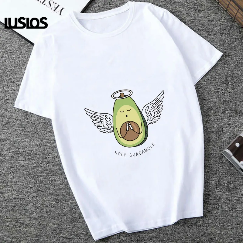 LUSLOS HOLY GUACAMOLE Print T Shirt Cute Angel Avocado Kawaii Korean Style Women Summer Tshirt Femme Cartoon Print Harajuku Tees
LUSLOS HOLY GUACAMOLE Print T Shirt Cute Angel Avocado Kawaii Korean Style Women Summer Tshirt Femme Cartoon Print Harajuku Tees