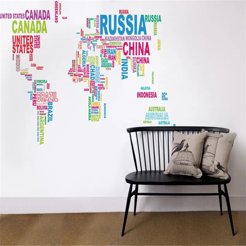 KEDODE Wallpaper Large wall map posted 110 * 200 cm colour letters map of the world for living room sofa wall decals sticker
KEDODE Wallpaper Large wall map posted 110 * 200 cm colour letters map of the world for living room sofa wall decals sticker