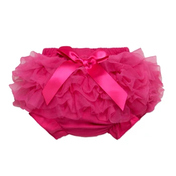 

Cute Baby Girls Shorts Cotton Layers Chiffon Ruffled Newborn Bloomer Solid Color Shorts Kids Diaper Covers Bow Decor PP Shorts