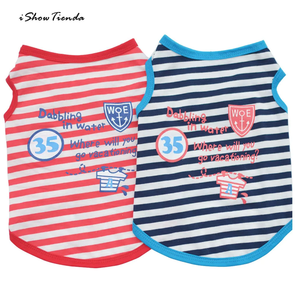 ISHOWTIENDA New Summer Pet Stripe Vest Dog Ventilation T-Shirt Apparel Small Dog Cat Pet Clothes Wholesale Dog Clothes
ISHOWTIENDA New Summer Pet Stripe Vest Dog Ventilation T-Shirt Apparel Small Dog Cat Pet Clothes Wholesale Dog Clothes