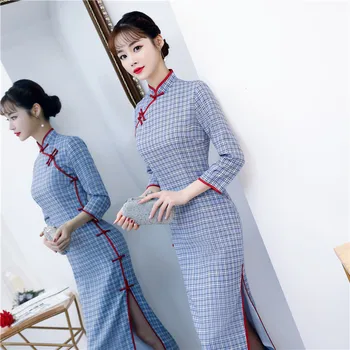 219 Spring Autumn New Chinese Vintage Girl Retro Cheongsam Literary Cotton Linen Daily Plaid Dress Madanrian Sheath Tea Dress
219 Spring Autumn New Chinese Vintage Girl Retro Cheongsam Literary Cotton Linen Daily Plaid Dress Madanrian Sheath Tea Dress
