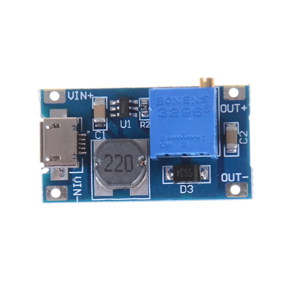 MT3608 DC-DC Step Up Converter Booster Power Supply Module Boost Step-up Board MAX Output 28V 2A For Arduino
MT3608 DC-DC Step Up Converter Booster Power Supply Module Boost Step-up Board MAX Output 28V 2A For Arduino