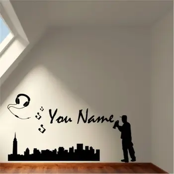 New Personalised Name Graffiti Skyline Headphones Home Art Wall Stickers Bedroom Decals Vinyl Decor-You choose name and color
New Personalised Name Graffiti Skyline Headphones Home Art Wall Stickers Bedroom Decals Vinyl Decor-You choose name and color