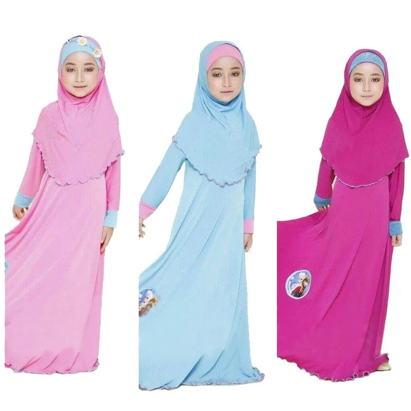 Two sets Traditional cartoon Kids clothing Fashion Child Abaya Muslim Girl dress jilbab and abaya islamic Children hijab dresses
Two sets Traditional cartoon Kids clothing Fashion Child Abaya Muslim Girl dress jilbab and abaya islamic Children hijab dresses