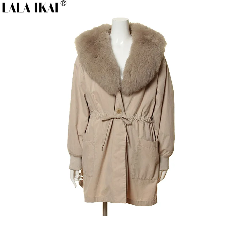 Fashion Winter Warm Jackets Coat for Women Raccoon Fur Collar Thick Jacket Lambs Wool Female Windbreakers Wholesale | Женская одежда