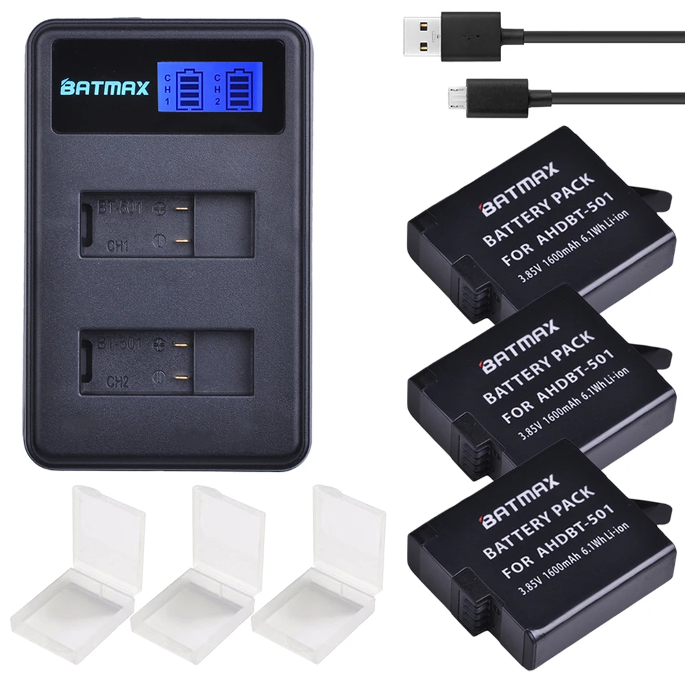 For 3pcs Gopro 5 / 6 Gopro 2018 Gopro 7 Battery Akku+ LCD USB Dual Charger for Gopro Hero 5 Hero5 Go pro Accessories
For 3pcs Gopro 5 / 6 Gopro 2018 Gopro 7 Battery Akku+ LCD USB Dual Charger for Gopro Hero 5 Hero5 Go pro Accessories