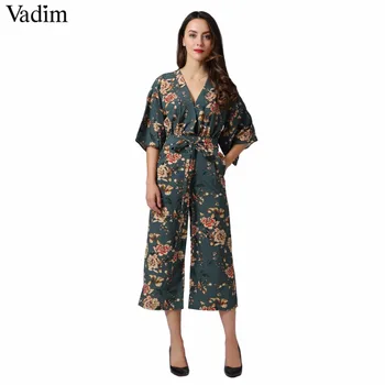 Vadim Vintage Floral V Neck Jumpsuits Wide Leg Pants Sashes Backless Pleated Fashion Rompers Summer Casual Playsuits Kz1035
Vadim Vintage Floral V Neck Jumpsuits Wide Leg Pants Sashes Backless Pleated Fashion Rompers Summer Casual Playsuits Kz1035