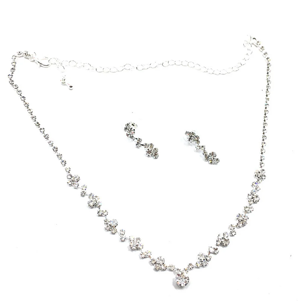 Fashion Women Necklace Earrings Set Alloy Rhinestone Wedding Bridal Lady Dangle Earring Necklaces Jewellery Accessories
Fashion Women Necklace Earrings Set Alloy Rhinestone Wedding Bridal Lady Dangle Earring Necklaces Jewellery Accessories