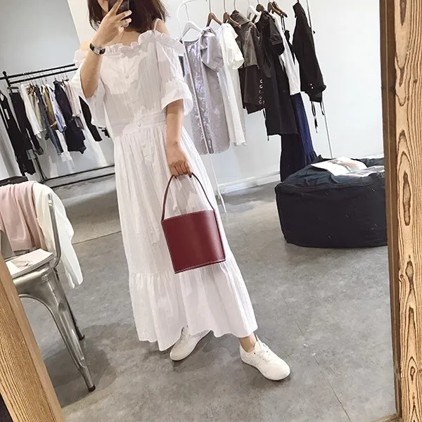 Shoulderless Maternity Cotton Sweet Summer Dress Short Sleeve Strap High Waist Single-breasted High Waist Pregnancy Maxi Dress
Shoulderless Maternity Cotton Sweet Summer Dress Short Sleeve Strap High Waist Single-breasted High Waist Pregnancy Maxi Dress