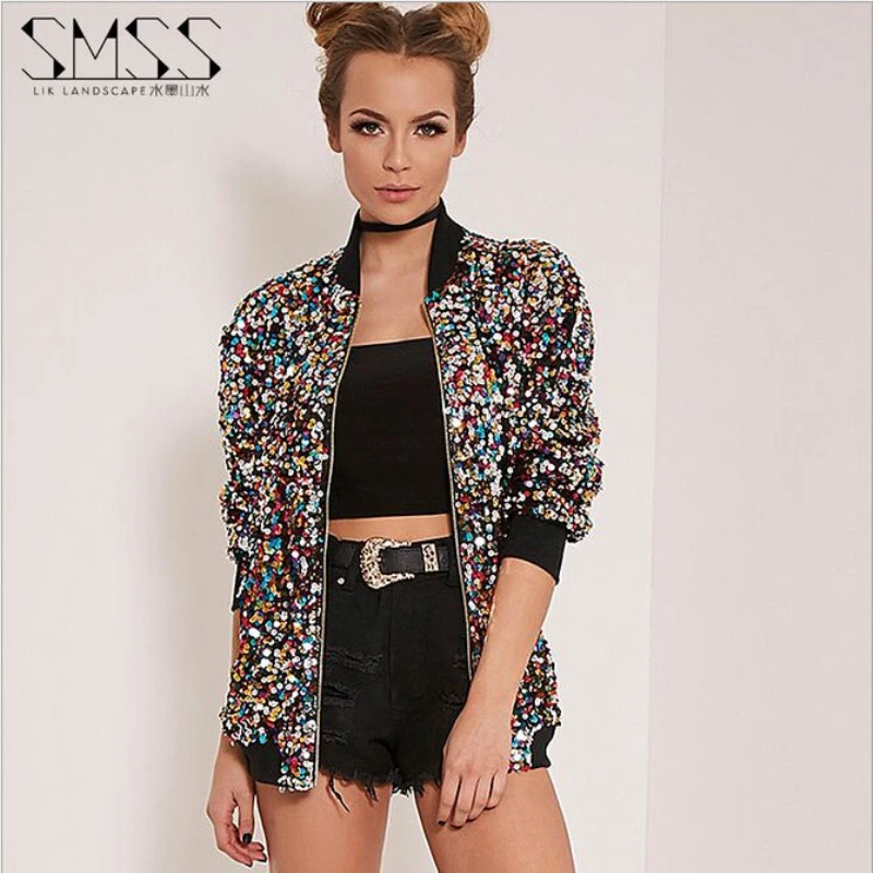 SMSS Brand New Popular Sequins Bomber Jacket Multi-color BlingBling Sequins Jacket High Quality Women Basic Coats Jacket Outwear
SMSS Brand New Popular Sequins Bomber Jacket Multi-color BlingBling Sequins Jacket High Quality Women Basic Coats Jacket Outwear