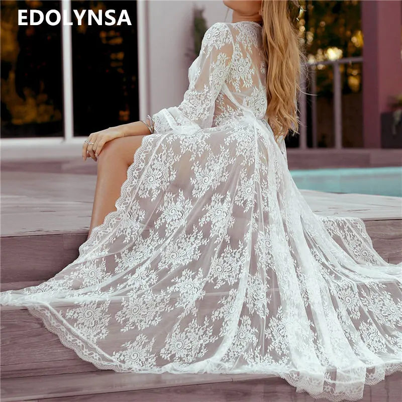 Sexy Transparent Shirt Women Plus Size Beach Kimono Cardigan Vetement Femme 2019 Lace Embroidery White See Through blouses N609
Sexy Transparent Shirt Women Plus Size Beach Kimono Cardigan Vetement Femme 2019 Lace Embroidery White See Through blouses N609