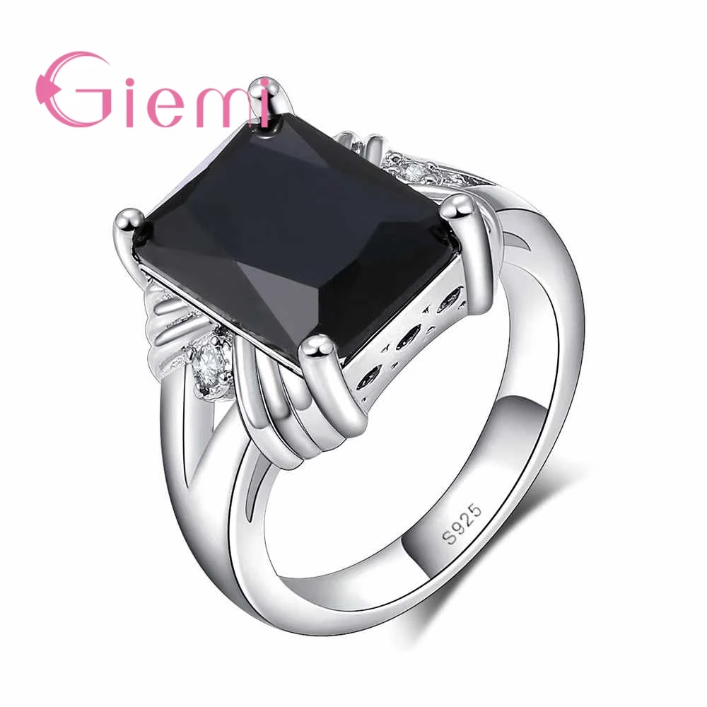 High Quality Black Square Shape Design Cubic Zirconia Finger Rings Fine 925 Sterling Silver For Women/Man Festival Gift
High Quality Black Square Shape Design Cubic Zirconia Finger Rings Fine 925 Sterling Silver For Women/Man Festival Gift