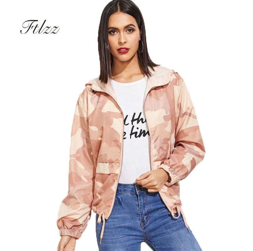 2019 Spring New Women Fashion Jacket Casual Zipper Hooded Pink Camouflage Thin Cardigan Outerwear Womens Casaco
2019 Spring New Women Fashion Jacket Casual Zipper Hooded Pink Camouflage Thin Cardigan Outerwear Womens Casaco