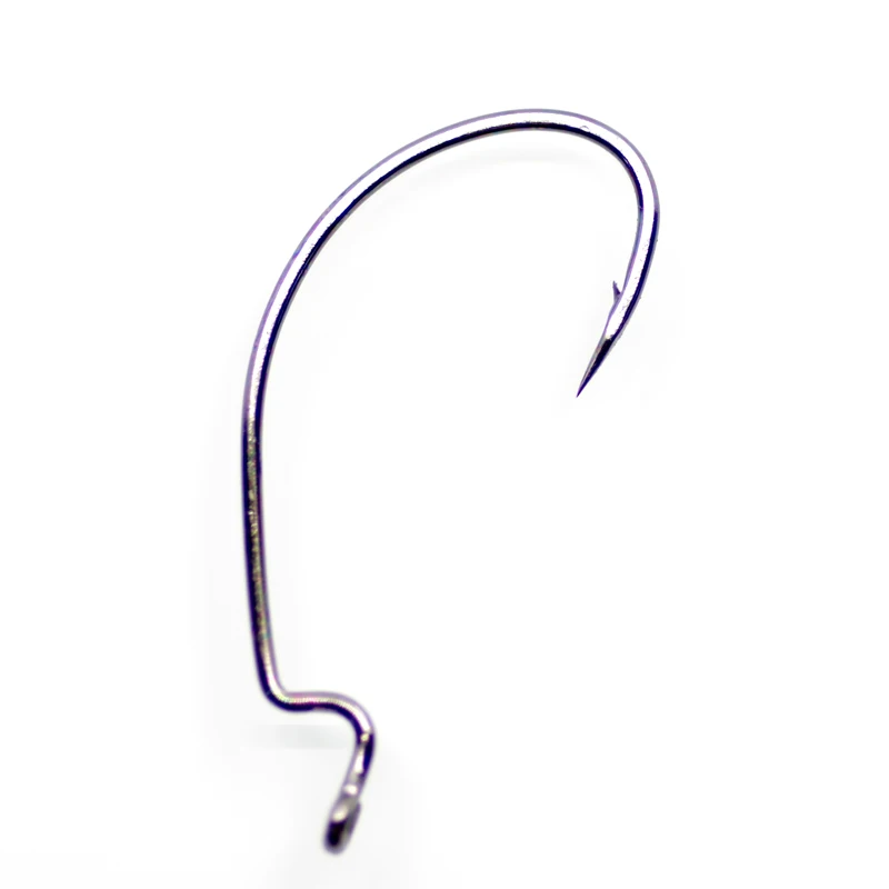 

50PCS Black Sharp Bleeding Bait Wide Gap Wrom Hooks Carolina/Texas Rig Hooks for Soft Plastic Lure Bass Fishing Fishhook