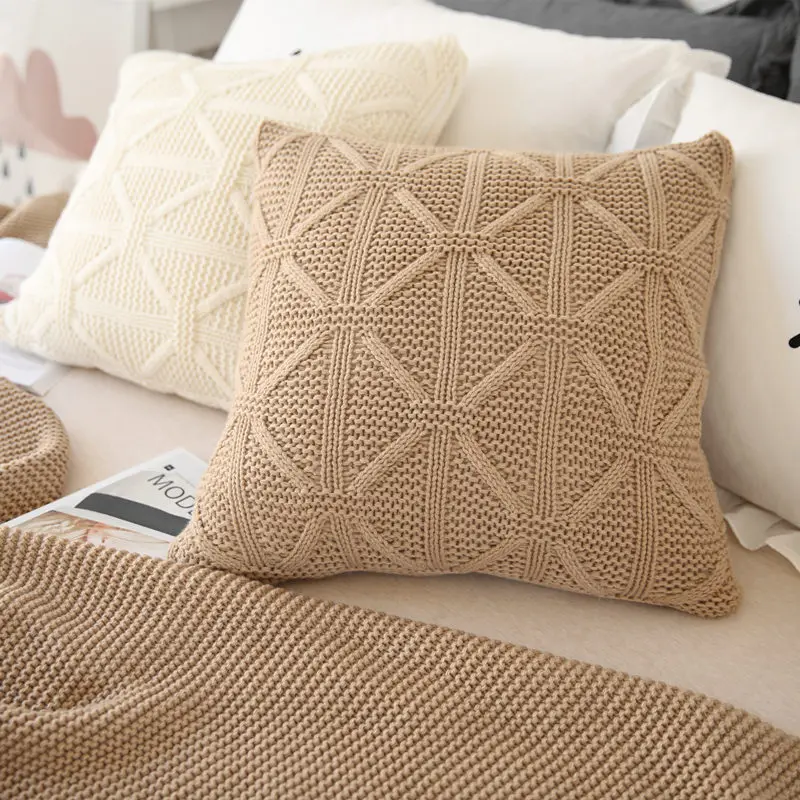 Nordic Acrylic Wool Knitted Sofa Decoration Pillow case Floor Sitting Cushion cover Square Bay Window deco home pillow cover
Nordic Acrylic Wool Knitted Sofa Decoration Pillow case Floor Sitting Cushion cover Square Bay Window deco home pillow cover