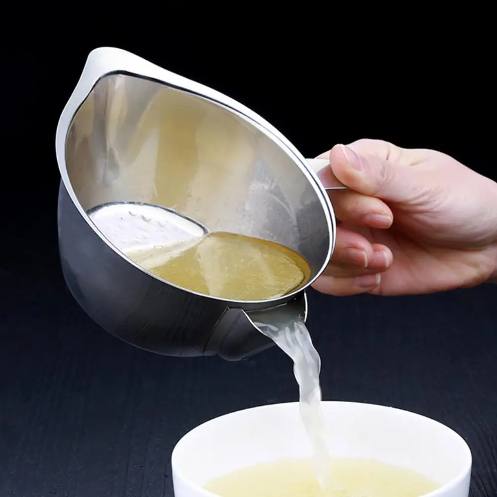1Pcs New Oil Fat Separator Stainless Steel Bowl with Handle Grease Filter Strainer Tool Durable Kitchen Cooking Tool
1Pcs New Oil Fat Separator Stainless Steel Bowl with Handle Grease Filter Strainer Tool Durable Kitchen Cooking Tool