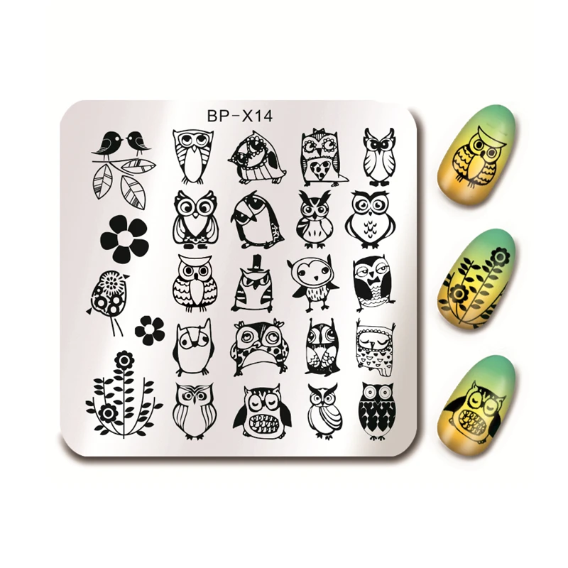 BORN PRETTY Owl Design Flower Nail Art Stamp Template 6*6cm Square Manicure Nail Stamping Image Plate BP-X14
BORN PRETTY Owl Design Flower Nail Art Stamp Template 6*6cm Square Manicure Nail Stamping Image Plate BP-X14