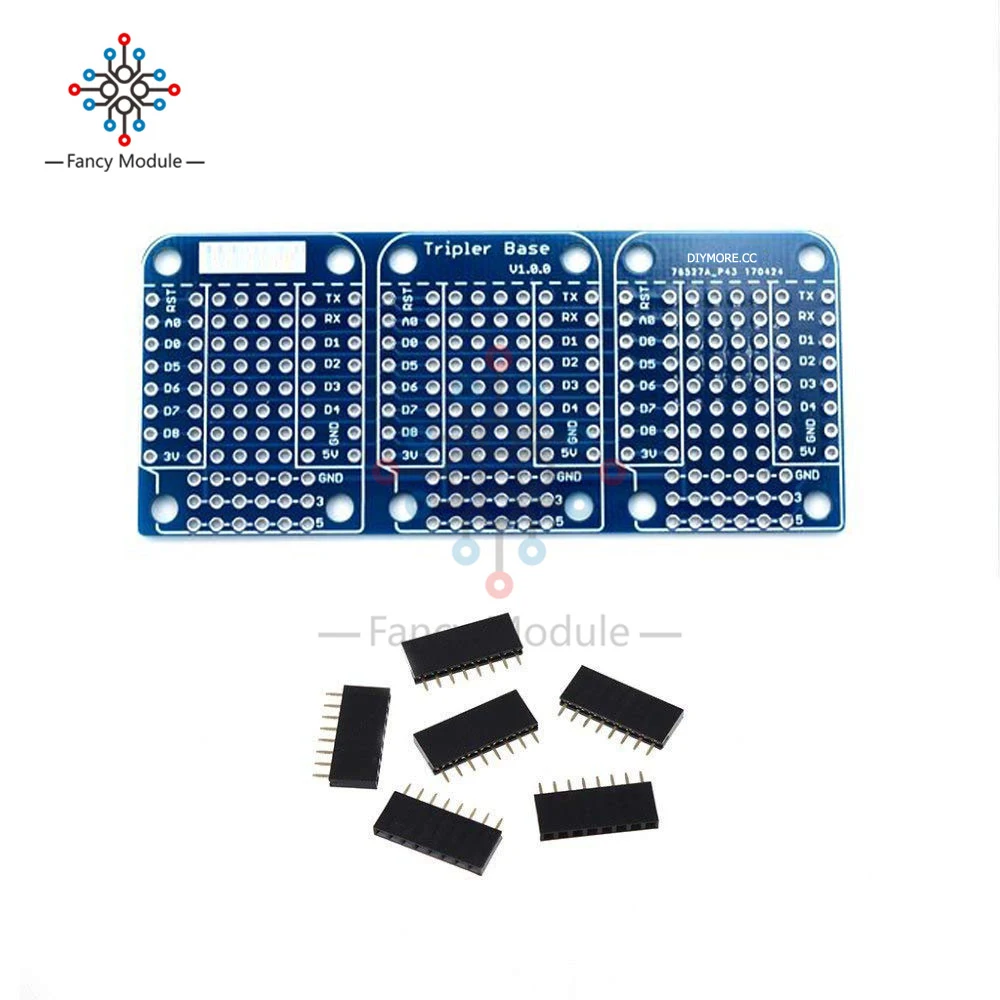 Tripler-Base-V1-0-0-Shield-for-WeMos-D1-Mini-ESP8266-Dual-Sided-Expansion-Board-for
