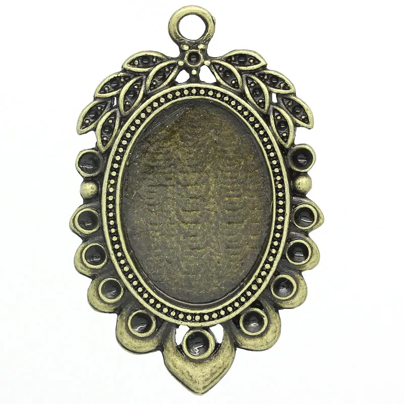 Zinc alloy Charm Pendants Oval Antique Bronze Cabochon Settings(Fit 25mmx18mm)(Hold ss8 Rhinestone)4.8cmx3.1cm,1 Pc new
Zinc alloy Charm Pendants Oval Antique Bronze Cabochon Settings(Fit 25mmx18mm)(Hold ss8 Rhinestone)4.8cmx3.1cm,1 Pc new