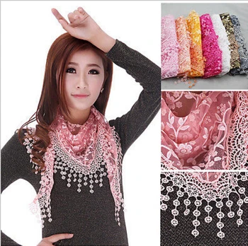 2019 Fashion Women's Triangle Wrap Floral Women's Scarf Pure Laces Tassel Triangle Scarf Chiffon Stole Soft Scarves
2019 Fashion Women's Triangle Wrap Floral Women's Scarf Pure Laces Tassel Triangle Scarf Chiffon Stole Soft Scarves