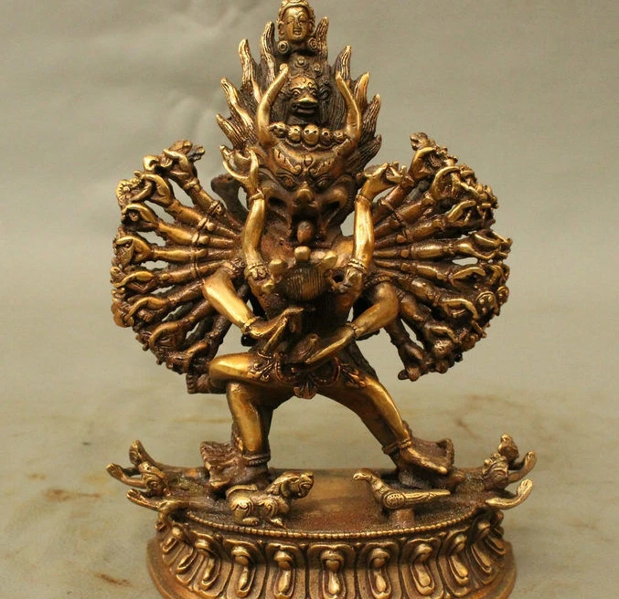 Chinese Bronze Tibetan Buddhism Yama Dharmaraja Yamantaka Yab-Yum Buddha Statue
Chinese Bronze Tibetan Buddhism Yama Dharmaraja Yamantaka Yab-Yum Buddha Statue