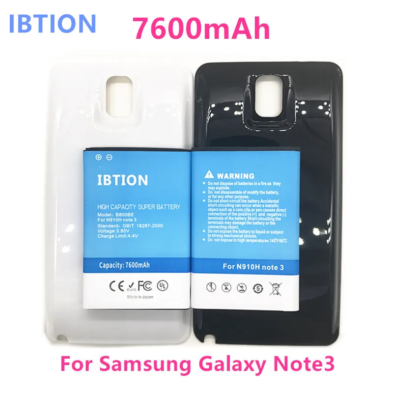 IBTION 7600mAh Note 3 Business Extend Battery B800BE For Samsung Galaxy Note3 N9000 N9005 + Back Cover Door color
IBTION 7600mAh Note 3 Business Extend Battery B800BE For Samsung Galaxy Note3 N9000 N9005 + Back Cover Door color