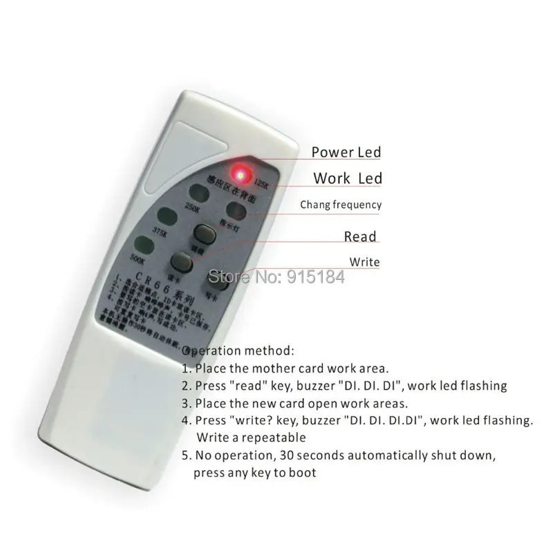 Handheld Portable 125Khz RFID Duplicator Copier Copy Writer Fit for EM4100 EM4305/T5577 Card
Handheld Portable 125Khz RFID Duplicator Copier Copy Writer Fit for EM4100 EM4305/T5577 Card