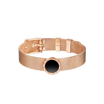 

YUN RUO 2019 Chic Fashion Roman Numeral Watch Strap Bangle Rose Gold Color Titanium Steel Jewelry Woman Birthday Gift Never Fade