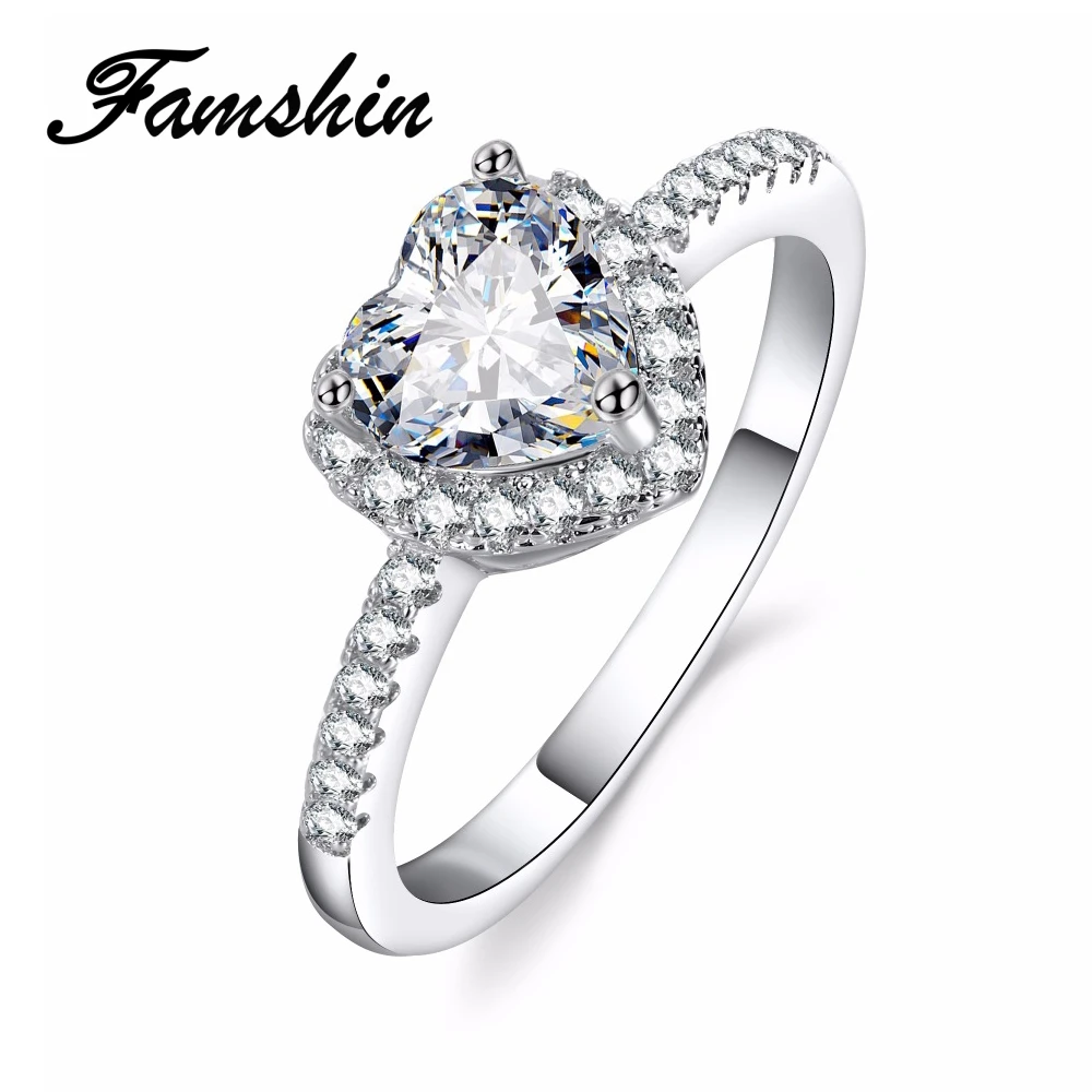 FAMSHIN Elegant Shiny Zircon Jewelry Heart Silver Color Rings For Women Wedding Engagement vintage Ring Bijoux 2018 NEW Gifts
FAMSHIN Elegant Shiny Zircon Jewelry Heart Silver Color Rings For Women Wedding Engagement vintage Ring Bijoux 2018 NEW Gifts