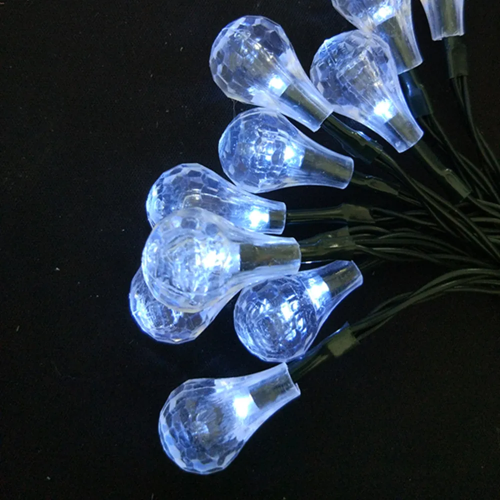 solar white raindrop lights