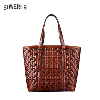 SUWERER 2020 New women genuine leather bag fashion Embossing bag Luxury top cowhide handbags women genuine leather handbags 
SUWERER 2020 New women genuine leather bag fashion Embossing bag Luxury top cowhide handbags women genuine leather handbags