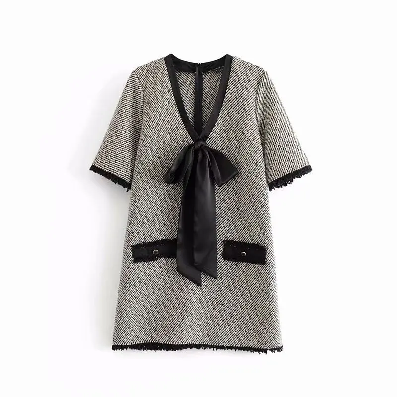 Hot sale AAZZ50-9162 European and American fashion dress trimmed tweed bow 0215
Hot sale AAZZ50-9162 European and American fashion dress trimmed tweed bow 0215