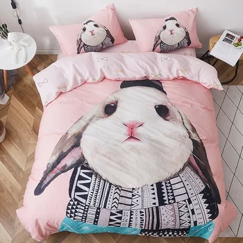 Cartoon Rabbit Bear Panda Cat 3D Printing 100% Cotton Girl Boy Bedding Duvet Cover Bed sheet/Linen Pillowcases Gift For Child
Cartoon Rabbit Bear Panda Cat 3D Printing 100% Cotton Girl Boy Bedding Duvet Cover Bed sheet/Linen Pillowcases Gift For Child