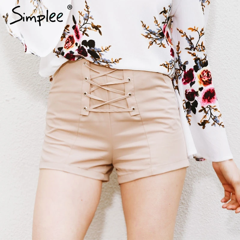 Simplee Cross lace up shorts women Sexy zipper high waist shorts Winter 2019 new style casual beach pocket shorts
Simplee Cross lace up shorts women Sexy zipper high waist shorts Winter 2019 new style casual beach pocket shorts
