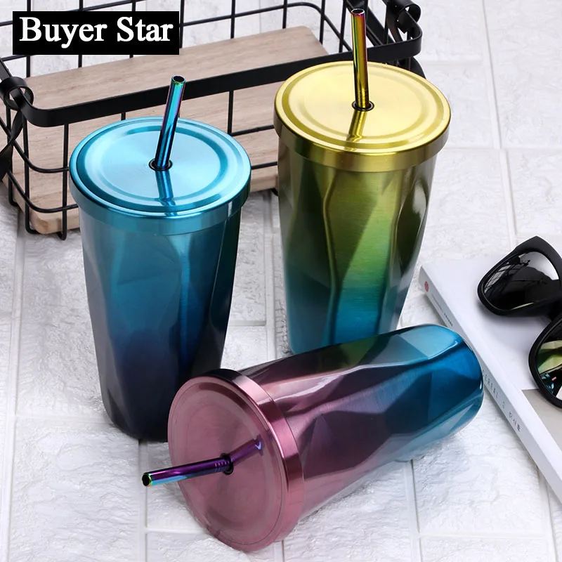 Buyer Star 16OZ Tumber with Lid and Straw Stainless Steel Iridescent Rainbow Colors Coffee Cup BPA Free Metal Cups For Drinking
Buyer Star 16OZ Tumber with Lid and Straw Stainless Steel Iridescent Rainbow Colors Coffee Cup BPA Free Metal Cups For Drinking