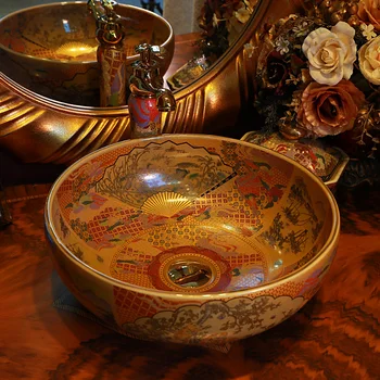 Antique chinese Glazed Art Counter Top ceramic bathroom sinks wash basin porcelain vintage vanity sink
Antique chinese Glazed Art Counter Top ceramic bathroom sinks wash basin porcelain vintage vanity sink