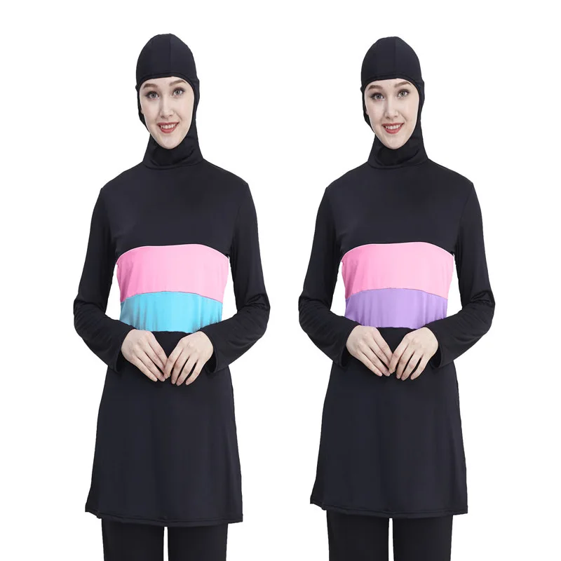 2019 Women Long Sleeve Muslim Swimwear Contrast Color Hooded Hijab Arabic Islamic Swim Surf Wear Burkinis Bathing Suit Plus Size
2019 Women Long Sleeve Muslim Swimwear Contrast Color Hooded Hijab Arabic Islamic Swim Surf Wear Burkinis Bathing Suit Plus Size