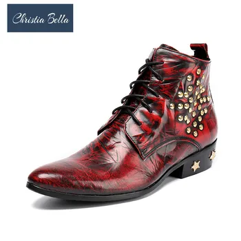 Christia Bella Plus Size Genuine Leather Pointed Toe Men Shoes Rivets Lace Up Italian Handmade Ankle Boots Party Motorcycle Boot
Christia Bella Plus Size Genuine Leather Pointed Toe Men Shoes Rivets Lace Up Italian Handmade Ankle Boots Party Motorcycle Boot