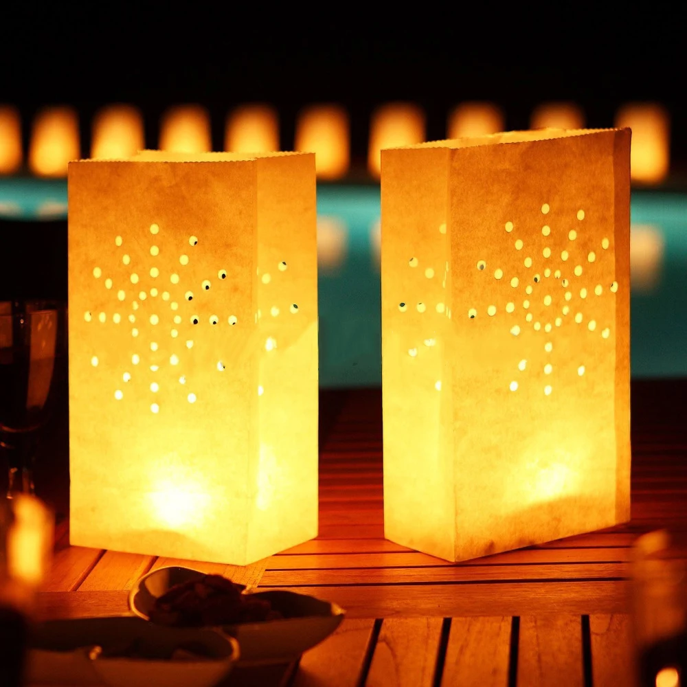 100pcs Cut Out Dots Design Candle Tealight Bags Paper Light Luminary Lantern Wedding Garden Party BBQ Decorations
100pcs Cut Out Dots Design Candle Tealight Bags Paper Light Luminary Lantern Wedding Garden Party BBQ Decorations